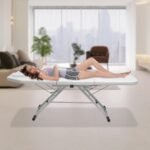 🛏️ Tumbona plegable ajustable para cosméticos y masajes, blanco - Imagen 2