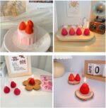 🍓 4 Velas de Cera de Soja en Forma de Fresa - Decoración Frutal - Imagen 5