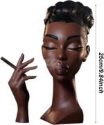 🕯️ Quemador de Incienso con Cabeza de Mujer Negra, Elegante Soporte Decorativo - Imagen 2