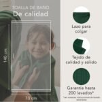 🛁 Juego de Baño - 2 Toallas de 70x140cm + 4 de 50x100cm - Algodón Premium - Verde Oscuro - Imagen 3