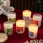 🕯️ Set de 6 velas aromáticas navideñas con portavelas de cristal - Imagen 3