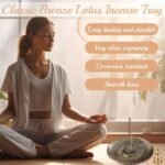 🪴 Quemador de Incienso Widream - Plato de Loto de Bronce para Yoga y Decoración - Imagen 4