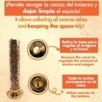 🕯️ Quemador de Incienso en Latón Dorado - 27 cm de Alto - Imagen 3