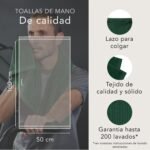 🛁 Juego de Baño - 2 Toallas de 70x140cm + 4 de 50x100cm - Algodón Premium - Verde Oscuro - Imagen 4