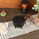 🕯️ Quemador de incienso de hierro fundido con tapa y soporte, decoración para el hogar - Imagen 3