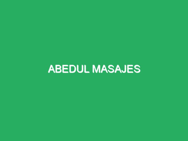 Abedul Masajes