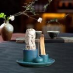 🕯️ Portavelas JISADER, Soporte de Salvia y Incienso Cerámico Azul para Dormitorio - Imagen 4
