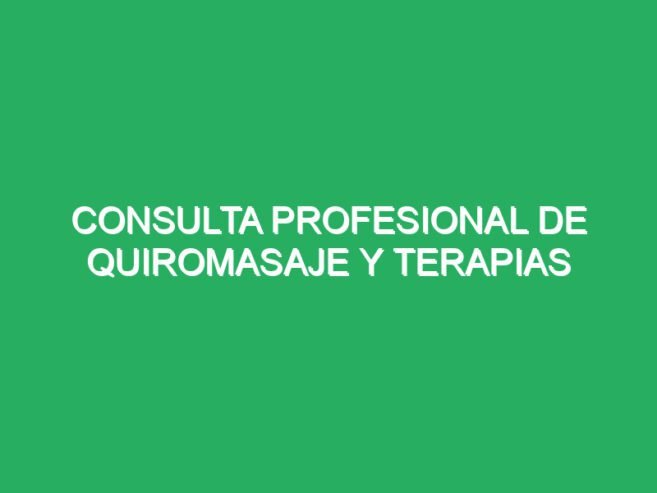 Consulta profesional de quiromasaje y terapias Tenerife