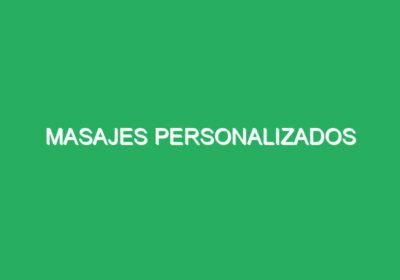 Masajes personalizados