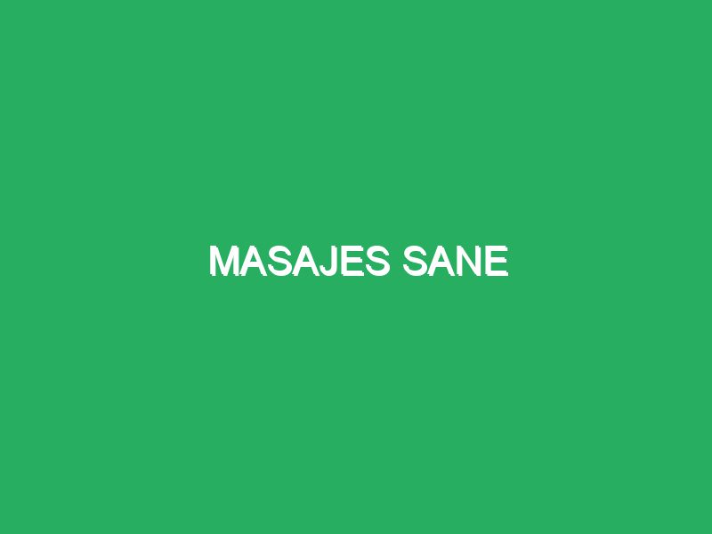 Masajes Sane