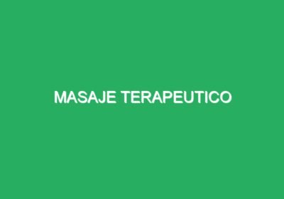 Masaje terapeutico