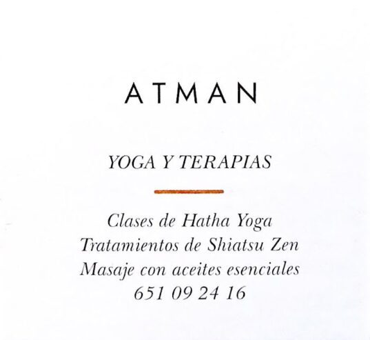 ATMAN YOGA Y TERAPIAS. MASAJE Y RELAJANTES ESPECIALES
