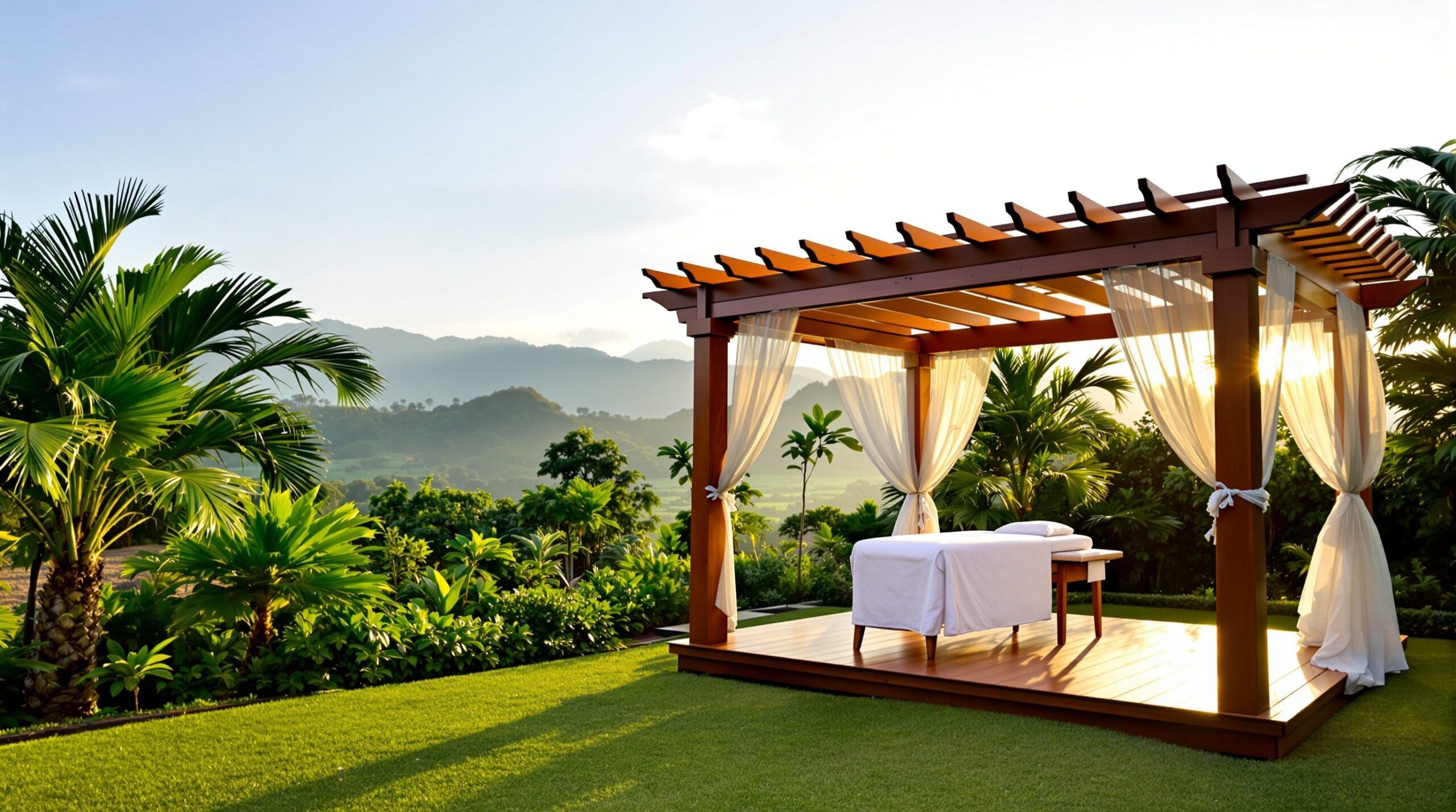 Masaje relajante al aire libre en Colombia - Naturaleza tropical y bienestar