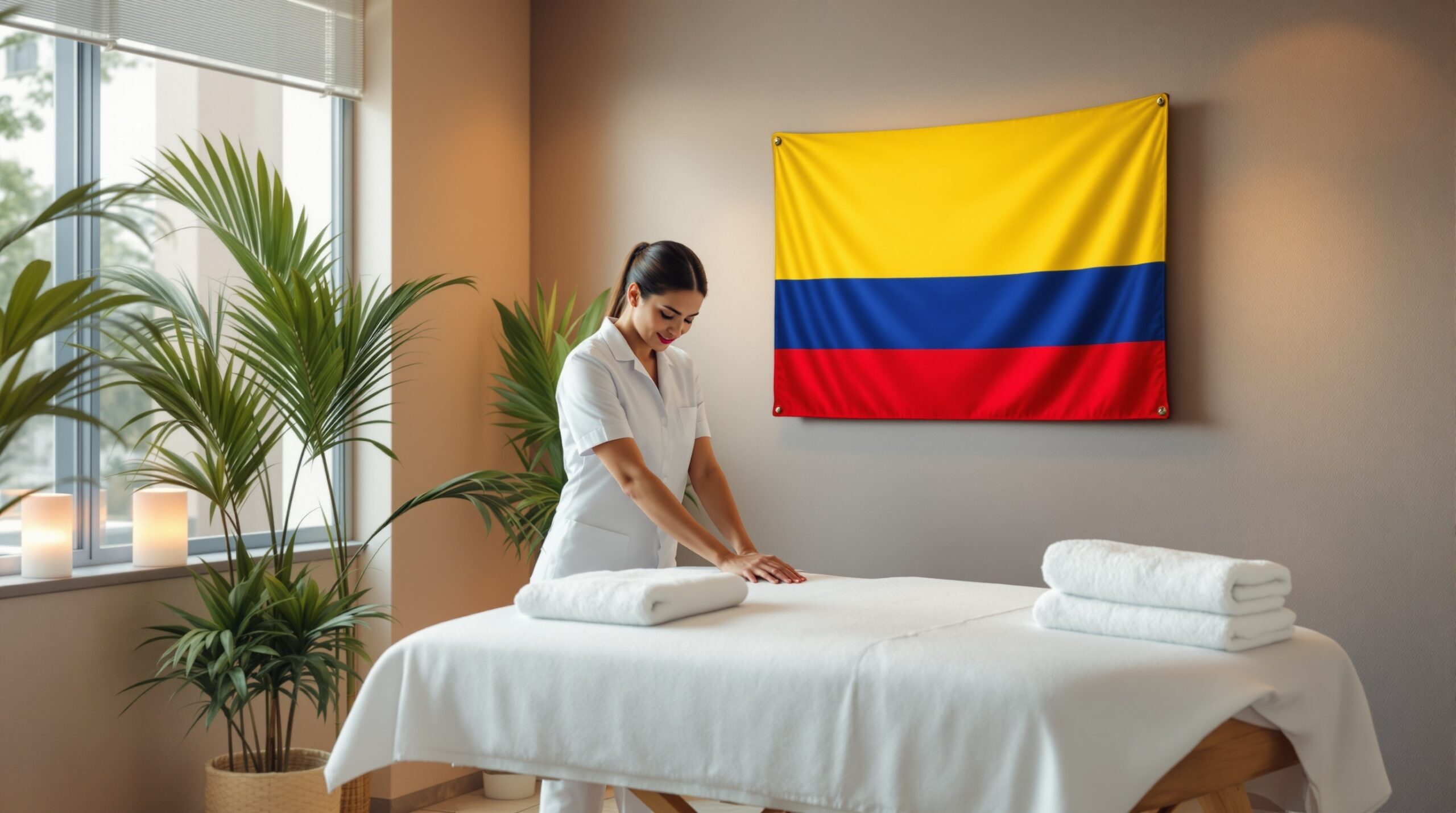 Centro de masajes profesional en Colombia - Masajistas certificados con bandera colombiana