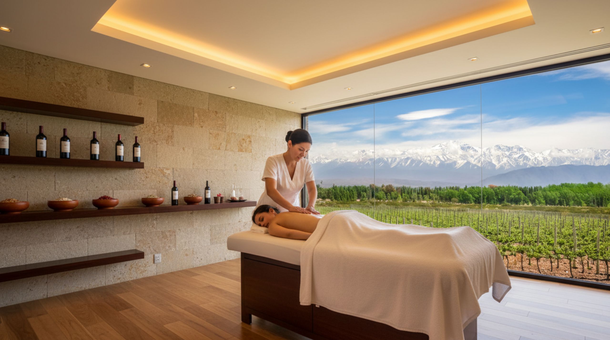 Masajistas profesionales en Mendoza - Spa de lujo con productos de vino