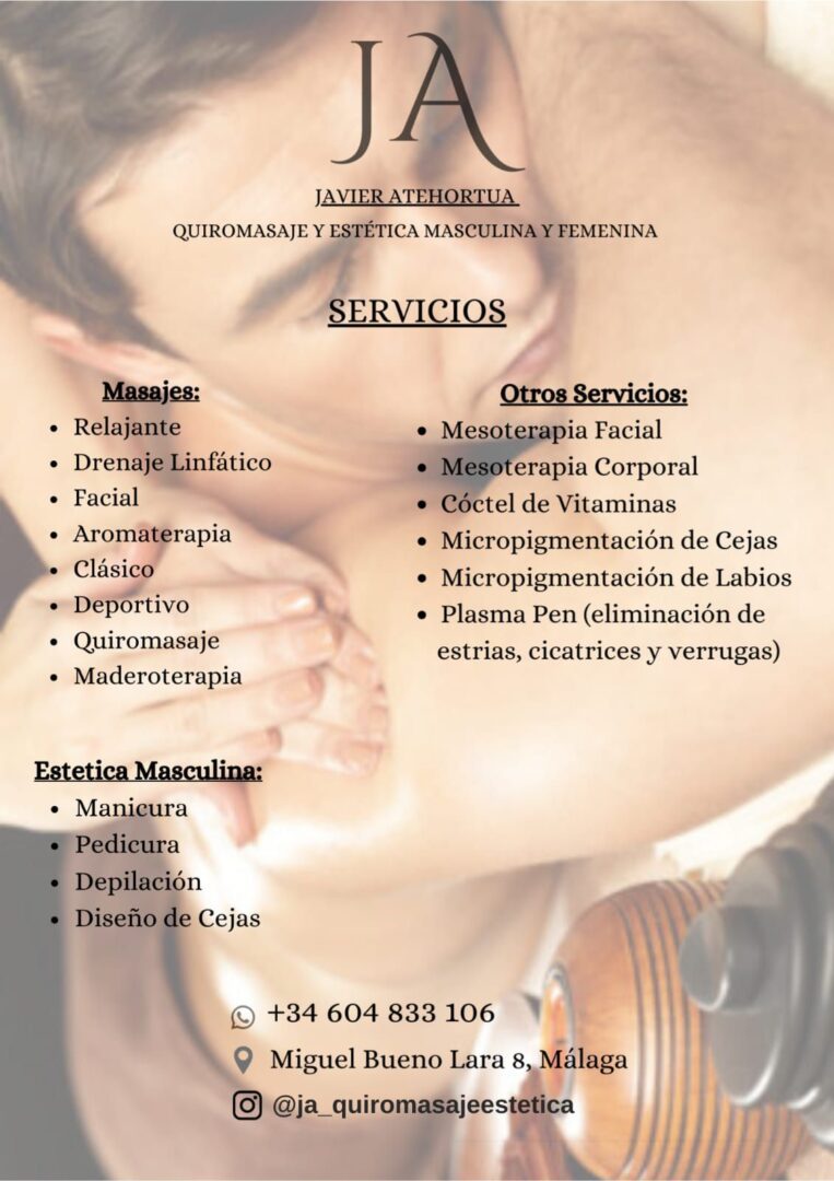Masajes y estetica. Quiromasaje – Massage – Masajista en Malaga