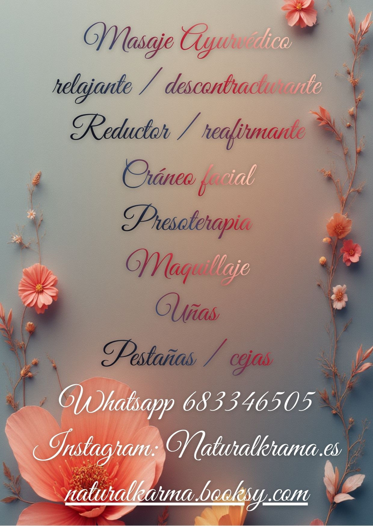 Masajes Ayurvédicos, maquillaje y peinados, y mucho más